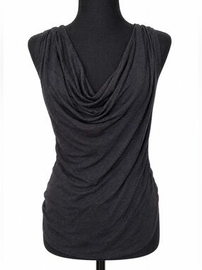 Deb Black Draped Cowl Neck Sleeveless Top